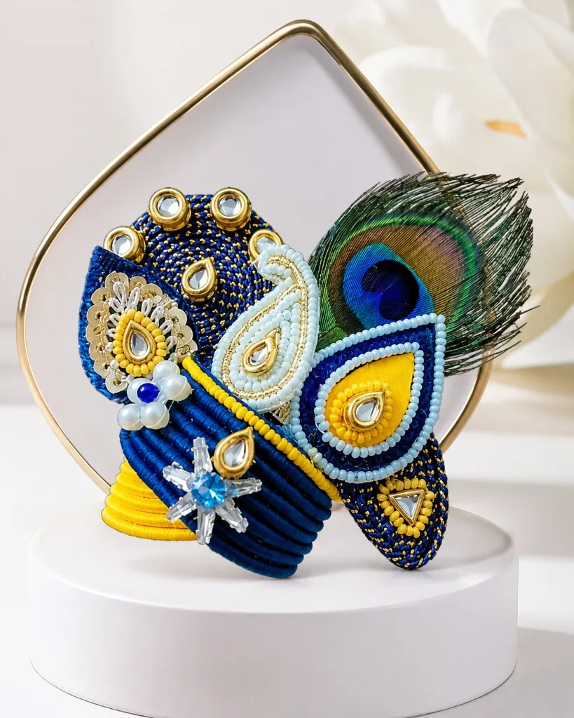 Designer Peacock Pearl Mukut